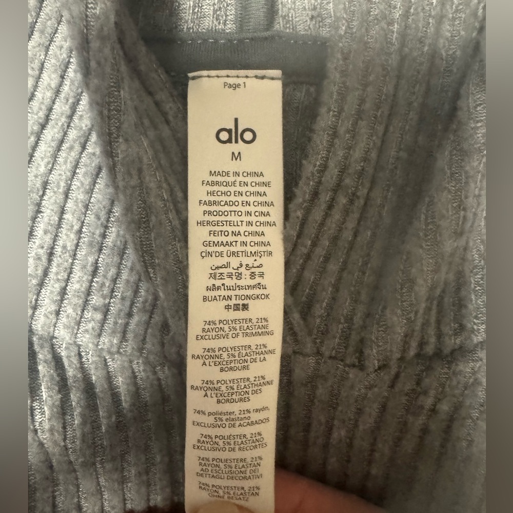 ALO Muse Gray Cropped Hoodie - Picture 4 of 4